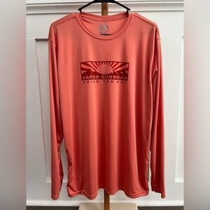 Vapor Apparel Men’s UPF50+ Sunset Horizon Graphic T-Shirt Salmon sz Large